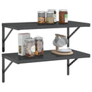 vidaXL 2 db fekete rozsdamentes acél fali polc 75 x 40 x 3 cm