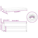 vidaXL 2 db fekete rozsdamentes acél fali polc 75 x 30 x 3 cm