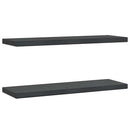 vidaXL 2 db fekete rozsdamentes acél fali polc 75 x 23,5 cm