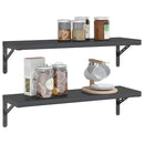 vidaXL 2 db fekete rozsdamentes acél fali polc 75 x 23,5 x 3 cm