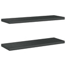 vidaXL 2 db fekete rozsdamentes acél fali polc 75 x 23,5 cm