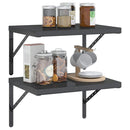 vidaXL 2 db fekete rozsdamentes acél fali polc 50 x 40 x 3 cm