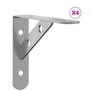 vidaXL 4 db ezüstszínű rozsdamentes acél polctartó 15 x 2,5 x 11,5 cm