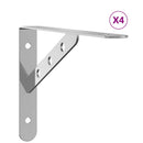 vidaXL 4 db ezüstszínű rozsdamentes acél polctartó 23,5x2,5x15,5 cm
