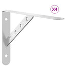 vidaXL 4 db ezüstszínű rozsdamentes acél polctartó 30x2,5x15,5 cm