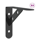 vidaXL 4 db fekete rozsdamentes acél polctartó 15 x 2,5 x 11,5 cm