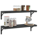 vidaXL 4 db fekete rozsdamentes acél polctartó 23,5x2,5x15,5 cm