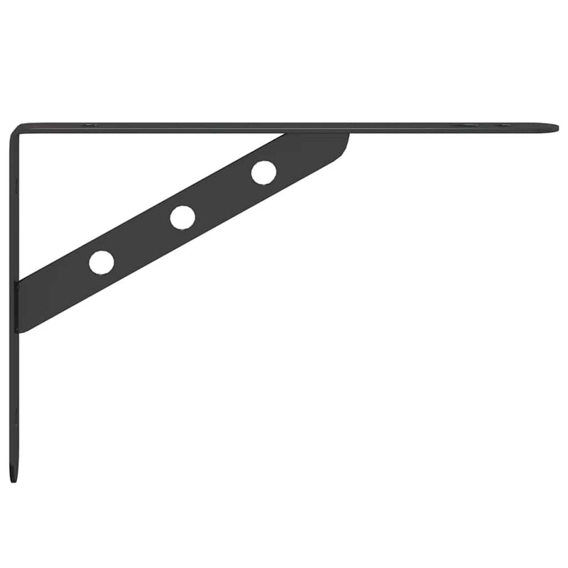 vidaXL 4 db fekete rozsdamentes acél polctartó 23,5x2,5x15,5 cm