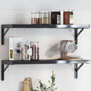 vidaXL 4 db fekete rozsdamentes acél polctartó 23,5x2,5x15,5 cm