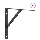 vidaXL 4 db fekete rozsdamentes acél polctartó 40 x 2,5 x 25 cm