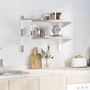 vidaXL 2 szintes ezüst rozsdamentes acél fali polc 75 x 40 x 60 cm