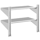 vidaXL 2 szintes ezüst rozsdamentes acél fali polc 75 x 40 x 60 cm