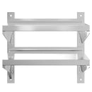 vidaXL 2 szintes ezüst rozsdamentes acél fali polc 50 x 40 x 48 cm