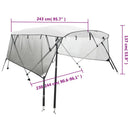 vidaXL négyágú bimini tető hálós oldalfalakkal 243x(230-244)x137 cm