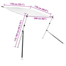vidaXL fehér T-alakú árnyékolóhosszabbító 170 x 208 x (115-183) cm