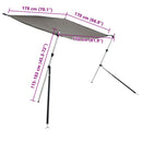 vidaXL antracit T-alakú árnyékolóhosszabbító 170 x 208 x (115-183) cm