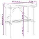 vidaXL tömör fenyőfa növénytartó asztal polccal 78x38x82,5 cm