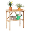 vidaXL tömör fenyőfa növénytartó asztal polccal 78x38x82,5 cm