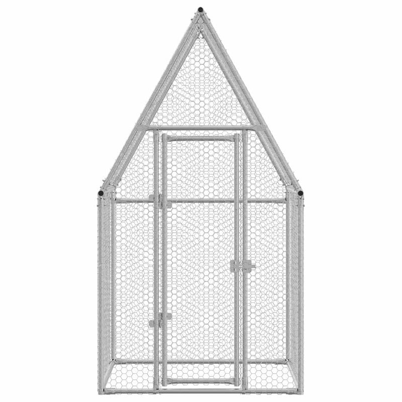 vidaXL szürke horganyzott acél csirkeketrec 100x100x190 cm