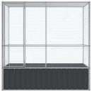 vidaXL ezüstszínű acél madárház 210,5 x 107 x 212 cm