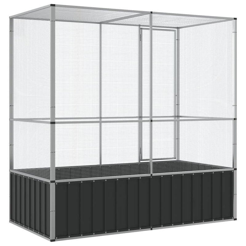 vidaXL ezüstszínű acél madárház 210,5 x 107 x 212 cm
