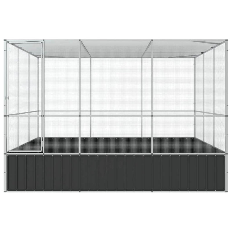 vidaXL ezüstszínű acél madárház 311 x 307 x 212 cm