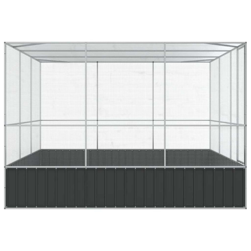 vidaXL ezüstszínű acél madárház 311 x 307 x 212 cm