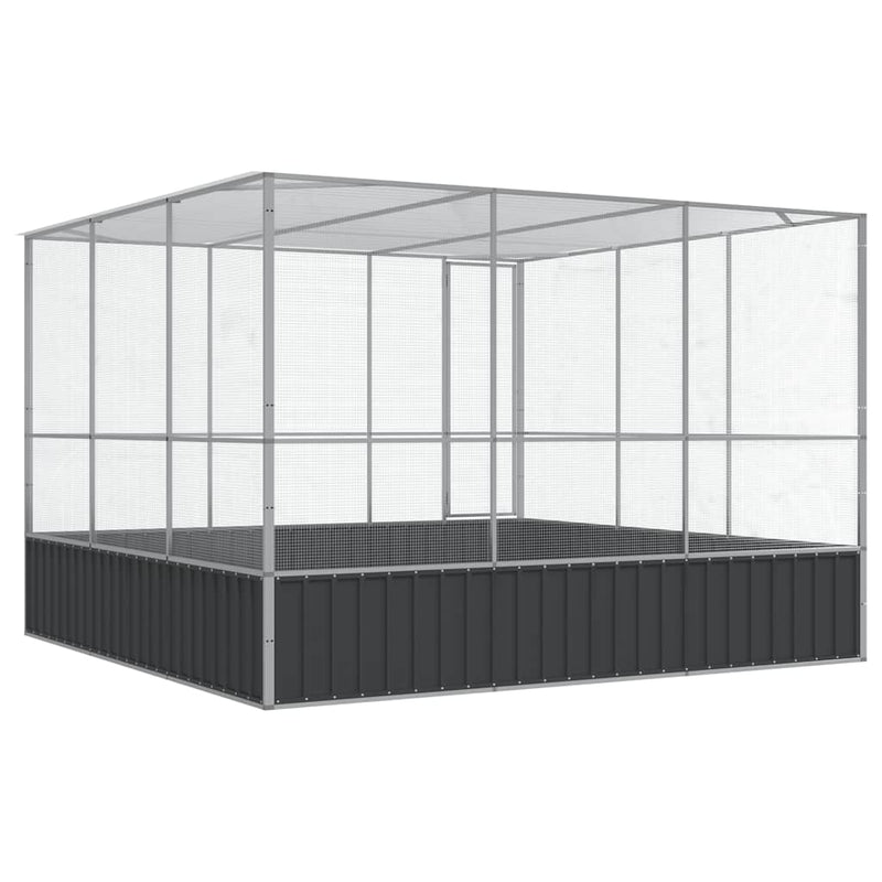 vidaXL ezüstszínű acél madárház 311 x 307 x 212 cm