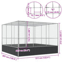 vidaXL ezüstszínű acél madárház 311 x 307 x 212 cm