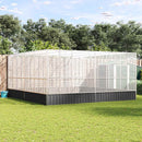 vidaXL ezüstszínű acél madárház 418 x 414 x 212 cm