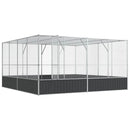 vidaXL ezüstszínű acél madárház 418 x 414 x 212 cm