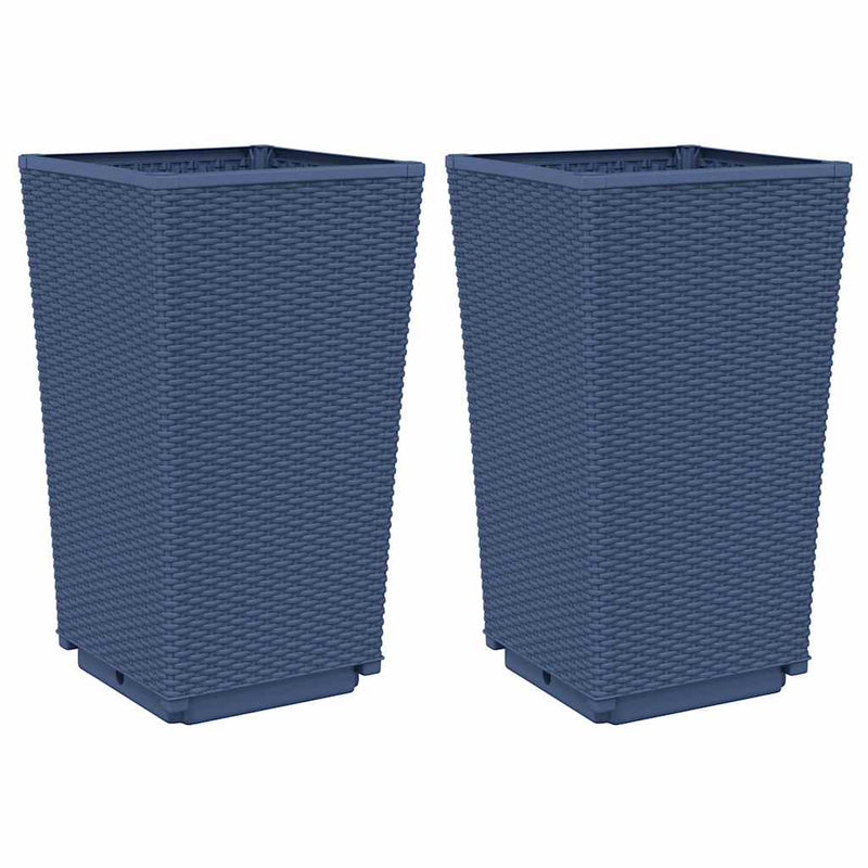 vidaXL 2 db kékszürke polipropilén kerti ültetőláda 32,5 x 32,5 x 57 cm