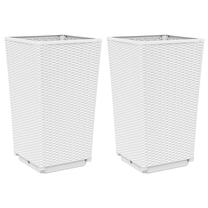 vidaXL 2 db fehér polipropilén kerti ültetőláda 32,5 x 32,5 x 57 cm