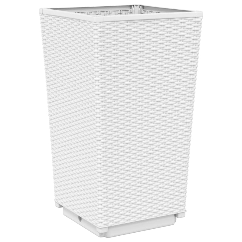 vidaXL 2 db fehér polipropilén kerti ültetőláda 32,5 x 32,5 x 57 cm