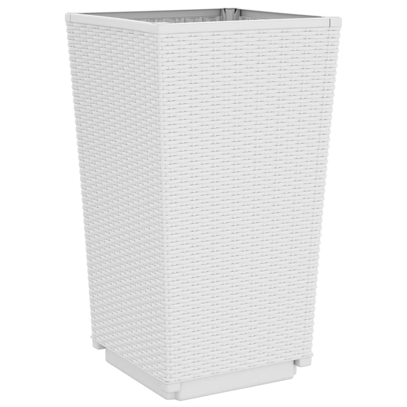 vidaXL 2 db fehér polipropilén kerti ültetőláda 32,5 x 32,5 x 57 cm
