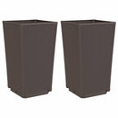 vidaXL 2 db barna polipropilén kerti ültetőláda 32,5 x 32,5 x 57 cm