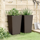 vidaXL 2 db barna polipropilén kerti ültetőláda 32,5 x 32,5 x 57 cm