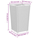 vidaXL 2 db barna polipropilén kerti ültetőláda 32,5 x 32,5 x 57 cm