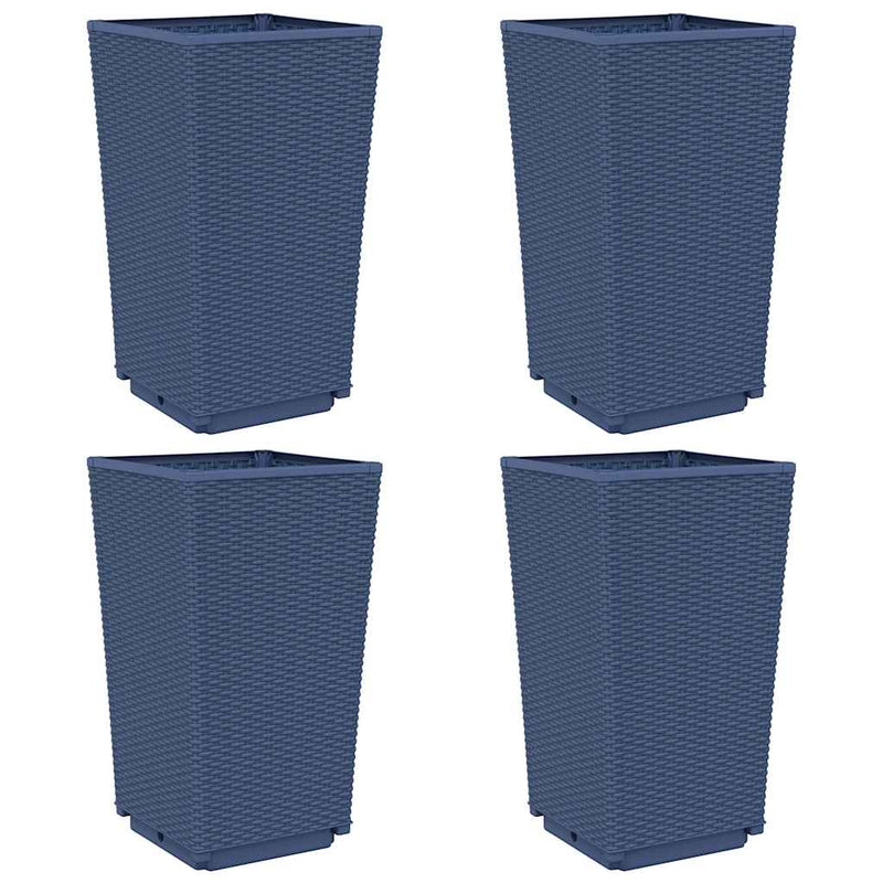 vidaXL 4 db kékszürke polipropilén kerti ültetőláda 32,5 x 32,5 x 57 cm