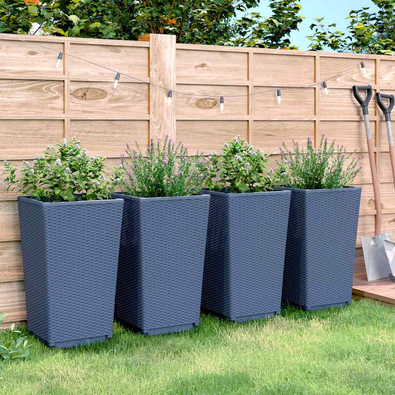 vidaXL 4 db kékszürke polipropilén kerti ültetőláda 32,5 x 32,5 x 57 cm