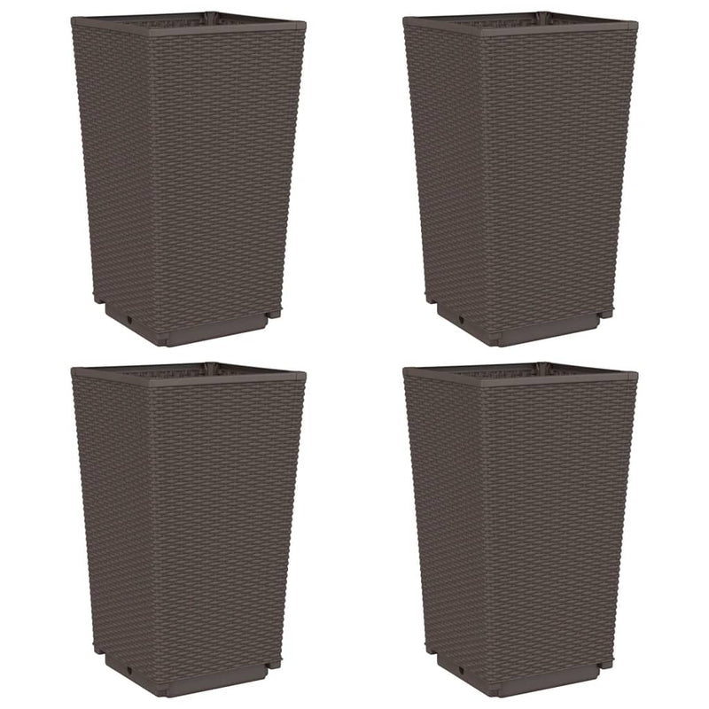 vidaXL 4 db barna polipropilén kerti ültetőláda 32,5 x 32,5 x 57 cm