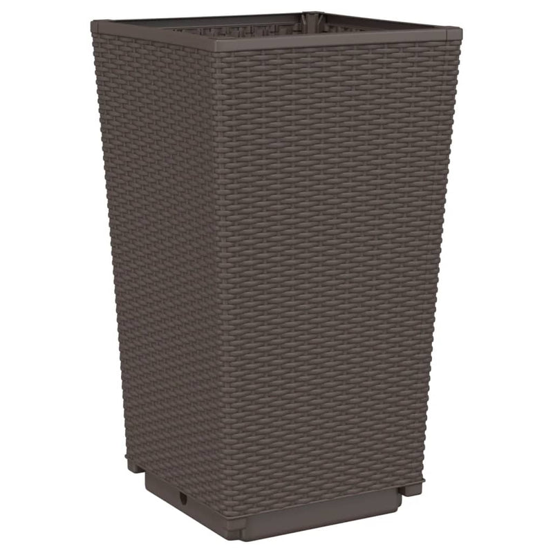 vidaXL 4 db barna polipropilén kerti ültetőláda 32,5 x 32,5 x 57 cm