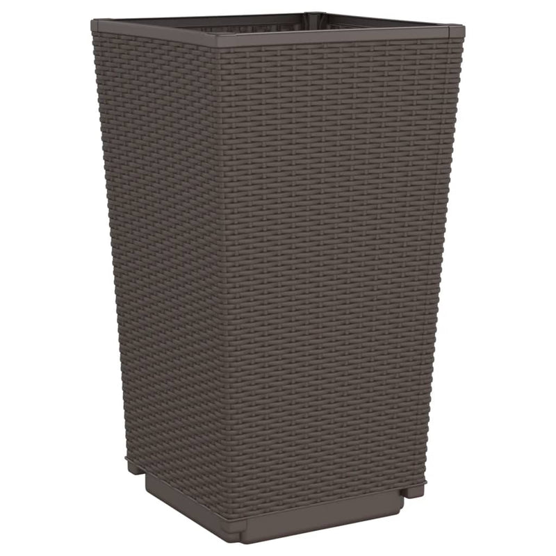 vidaXL 4 db barna polipropilén kerti ültetőláda 32,5 x 32,5 x 57 cm