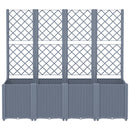 vidaXL szürke polipropilén rácsos kerti ültetőláda 160 x 40 x 140 cm