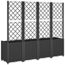 vidaXL fekete polipropilén rácsos kerti ültetőláda 160 x 40 x 140 cm