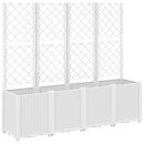 vidaXL fehér polipropilén rácsos kerti ültetőláda 160 x 40 x 140 cm