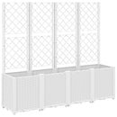 vidaXL fehér polipropilén rácsos kerti ültetőláda 160 x 40 x 140 cm