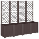 vidaXL barna polipropilén rácsos kerti ültetőláda 160 x 40 x 140 cm