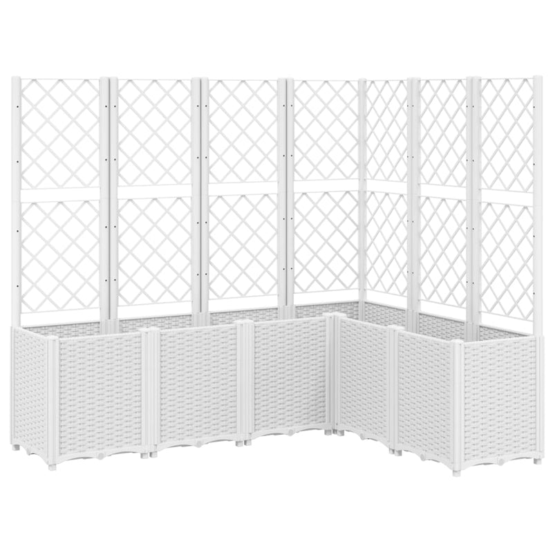 vidaXL fehér polipropilén rácsos kerti ültetőláda 160 x 120 x 140 cm