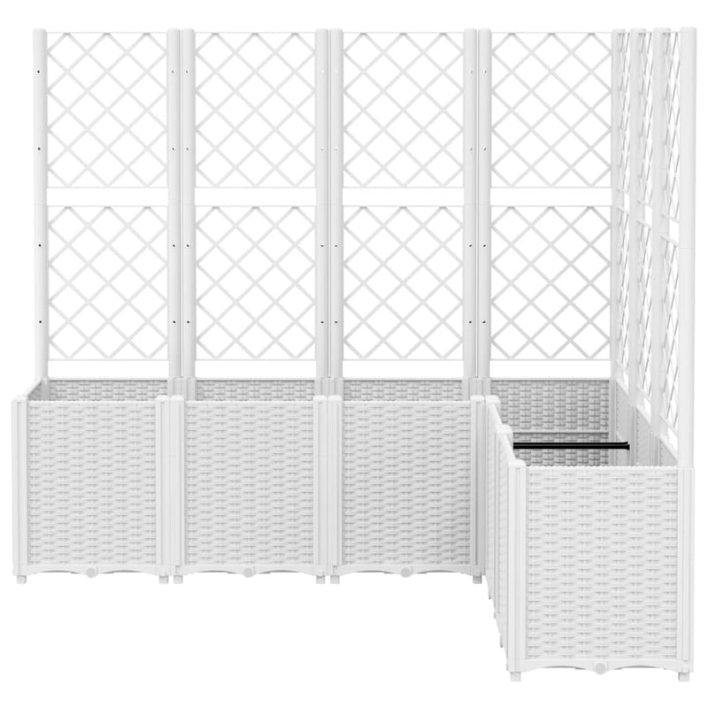 vidaXL fehér polipropilén rácsos kerti ültetőláda 160 x 120 x 140 cm
